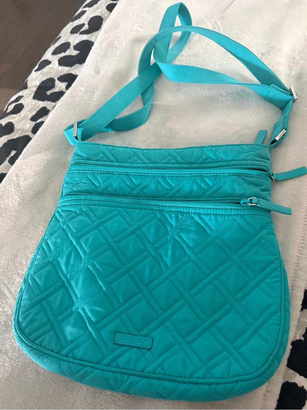 Vera Bradley Quilted Teal Crossbody Bag